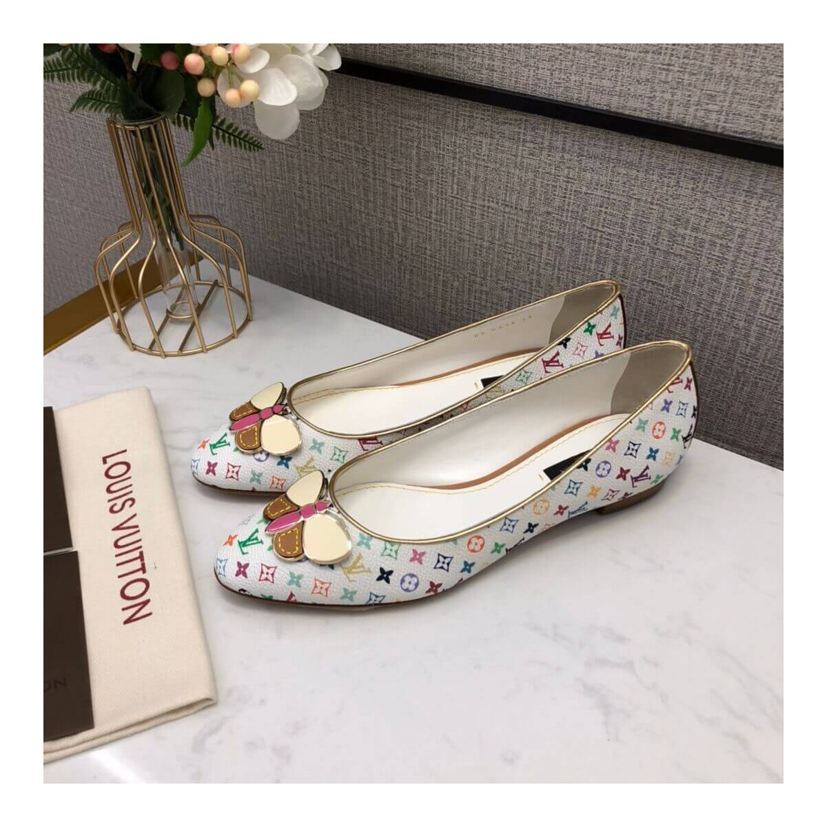 Louis Vuitton Multicolor Primrose Ballerina Flat Shoes 91051