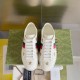 Gucci Ace Bees &amp; Stars Embroidered Sneaker White Leather 386750