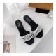 Chanel Satin CC Pearl Sandal Flats 36123