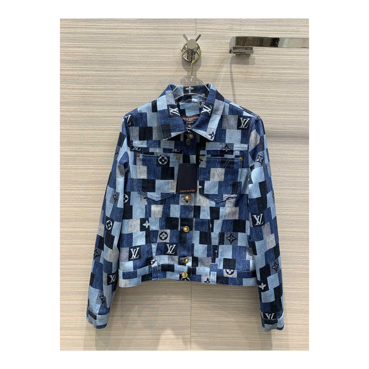 Louis Vuitton Denim Monogram Check Jacket 1A62FC