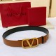 Valentino Reversible Vlogo Signature Belt In Glossy Calfskin 40 mm