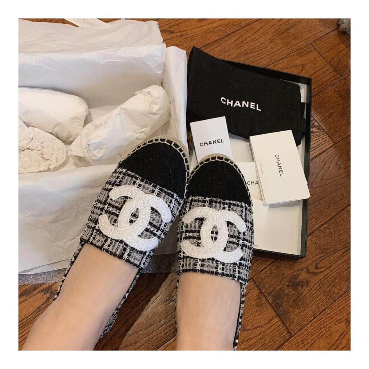 Chanel Tweed &amp; Grosgrain Espadrilles G29762