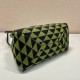 Prada Small Symbole Bag Embroidered Fabric 1BA368 Black/Ivy Green