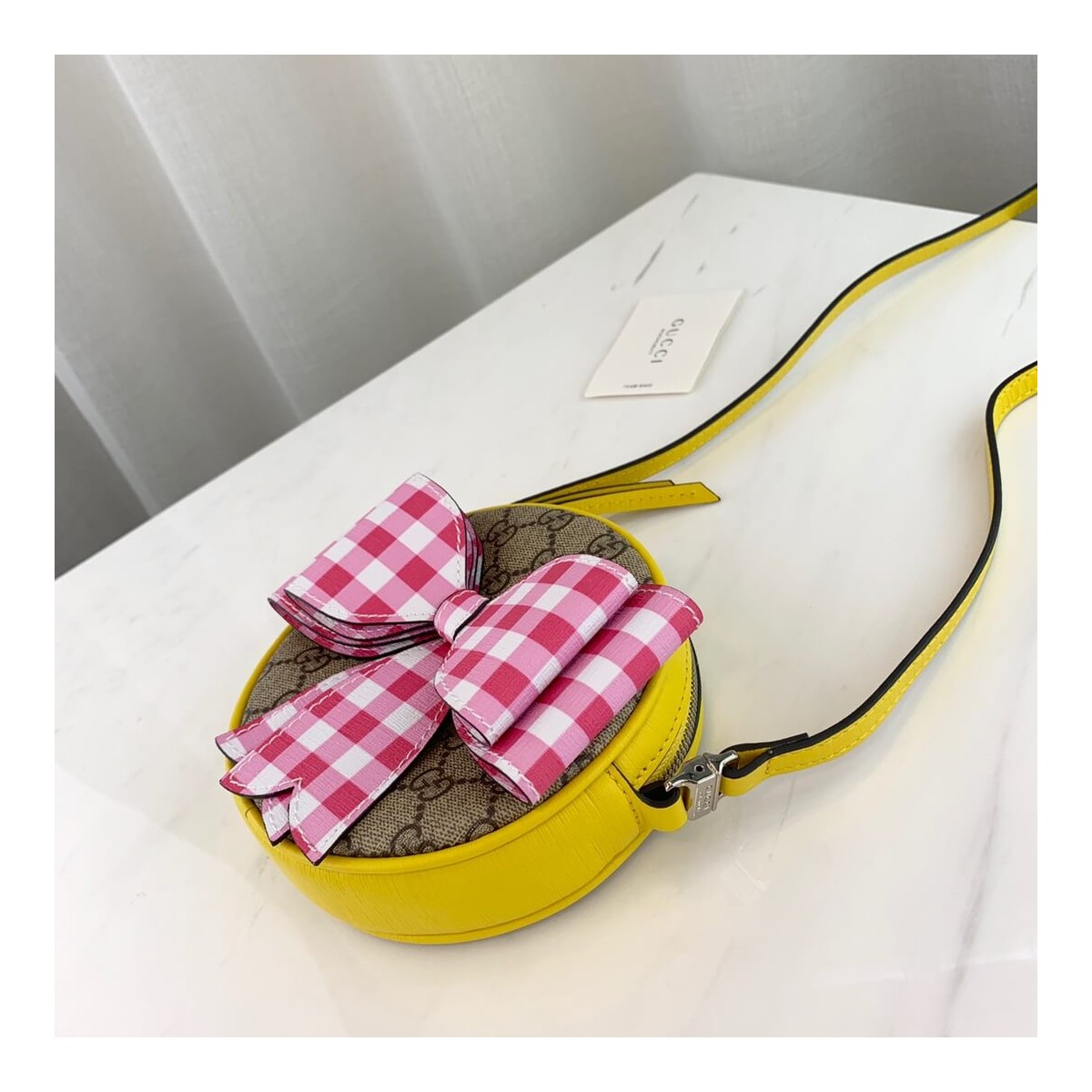 Gucci Children&#039;s Check Bow GG Messenger 478294