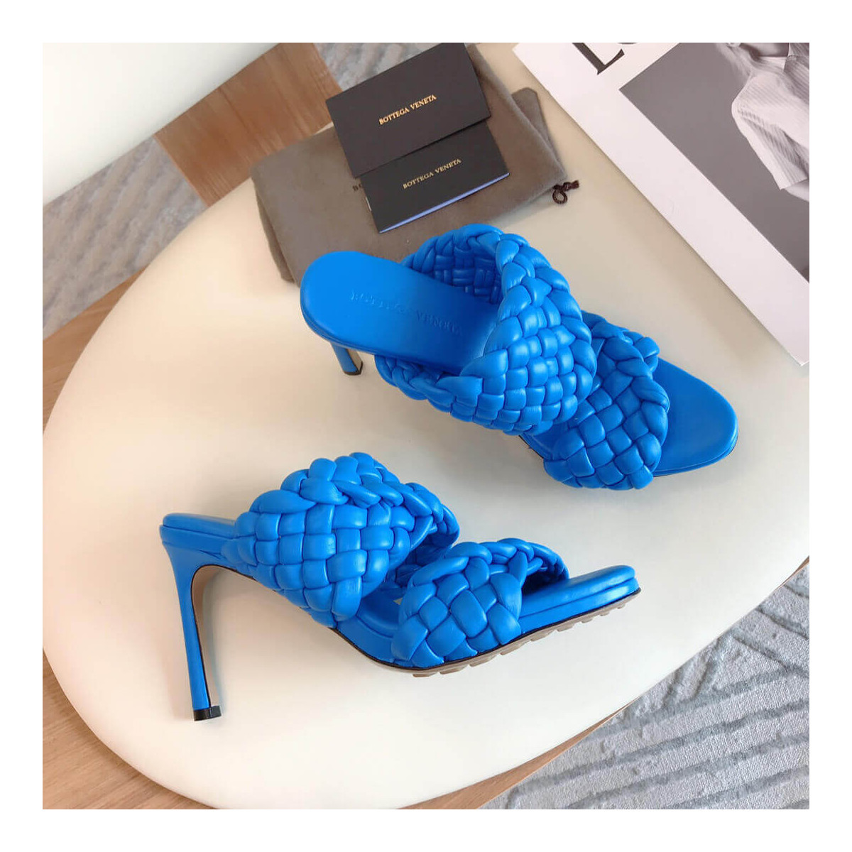 Bottega Veneta BV Curve Sandals 621213 Blue