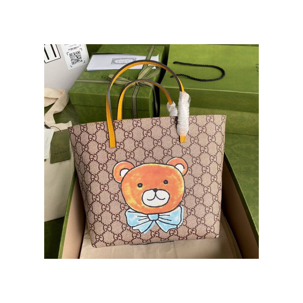 Gucci Teddy Little Bear Prin Tote 410812