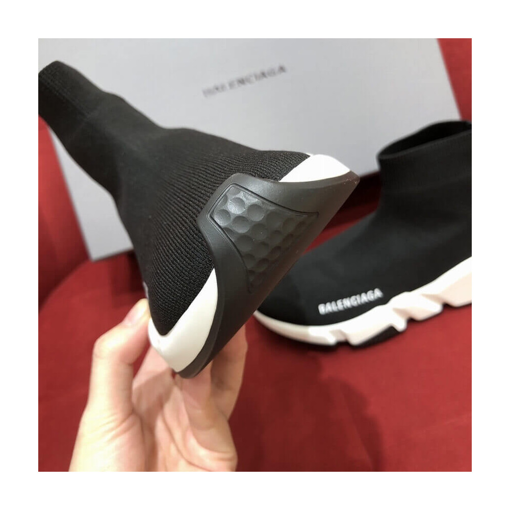 Balenciaga Speed 2.0 Knit Sock Sneakers 617239 Black/White