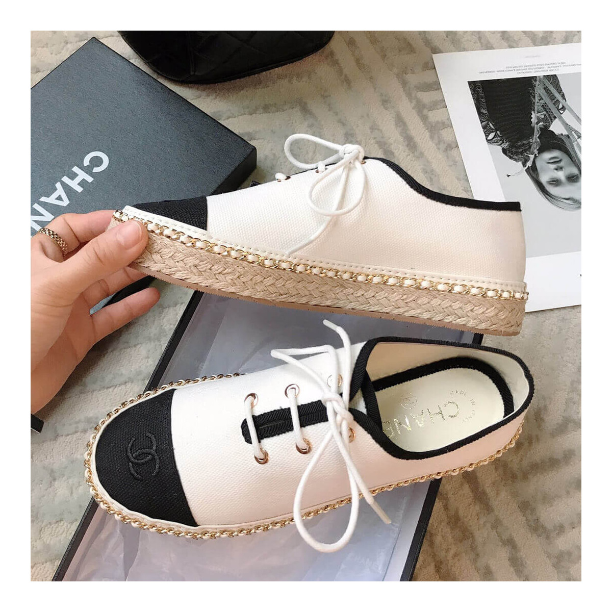 Chanel Tweed Lace-Ups G36140