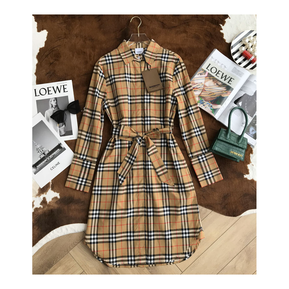 Burberry Vintage Check Cotton Tie-waist Shirt Dress 40734551