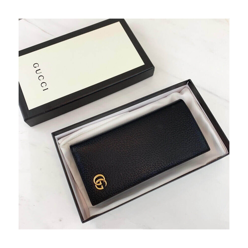 Gucci GG Marmont Metal-Free Tanned Leather Long Bi-Fold Wallet 428740