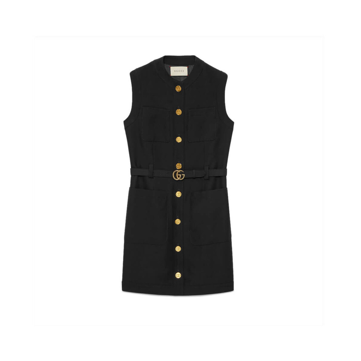 Gucci Cady Silk Wool Vest With Double G 609245