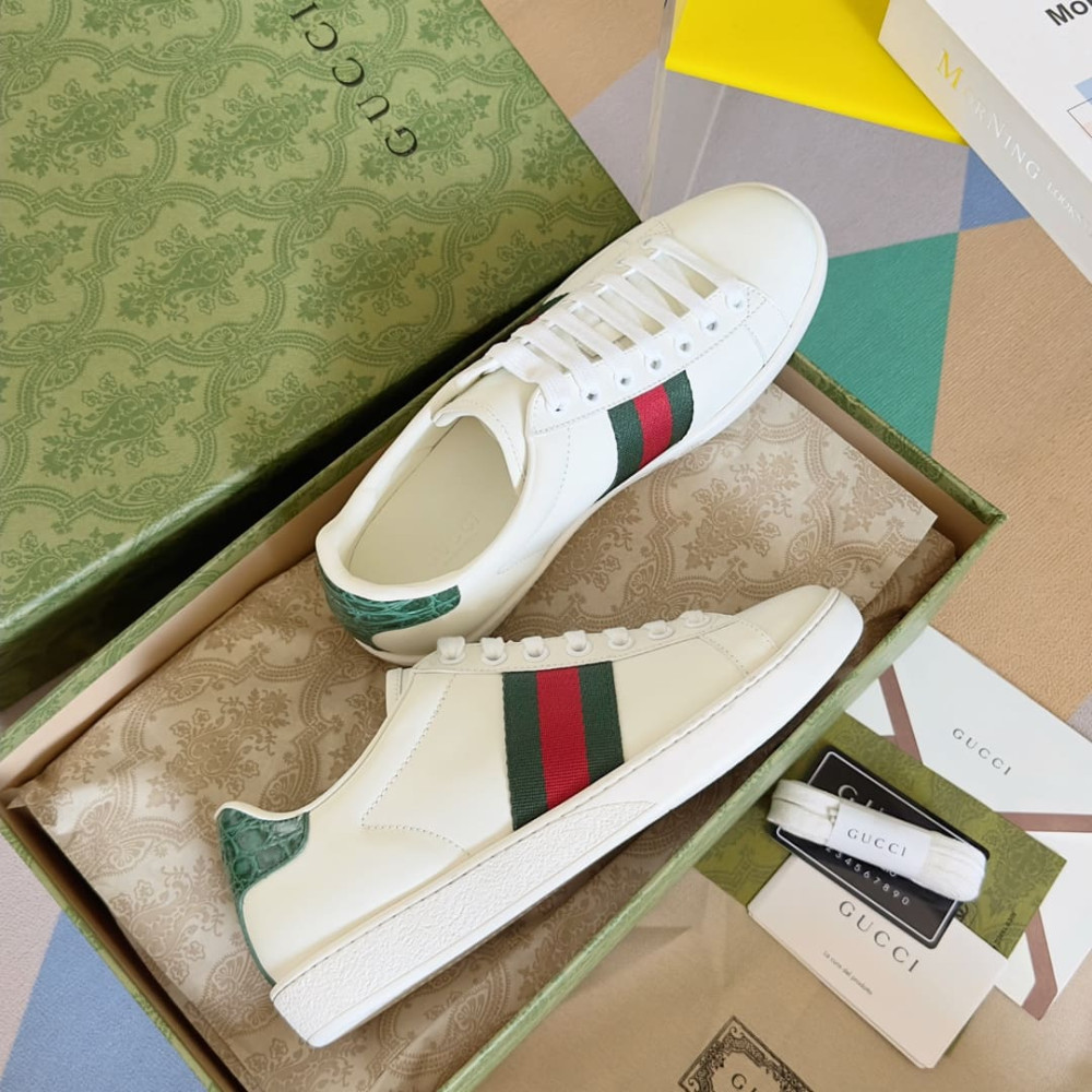 Gucci Ace Sneaker With Web White Green Red