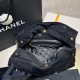 Chanel 22 Small Handbag AS3260 in Black Velvet