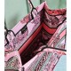 Christian Dior Book Tote Pink Multicolor Toile de Jouy Voyage Embroidery