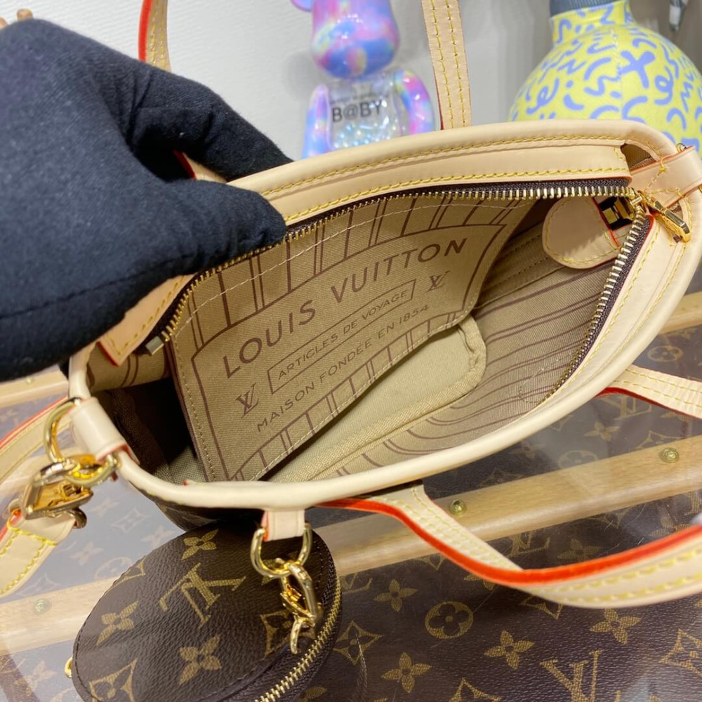 Louis Vuitton Monogram Canvas Neverfull BB Natural Strap