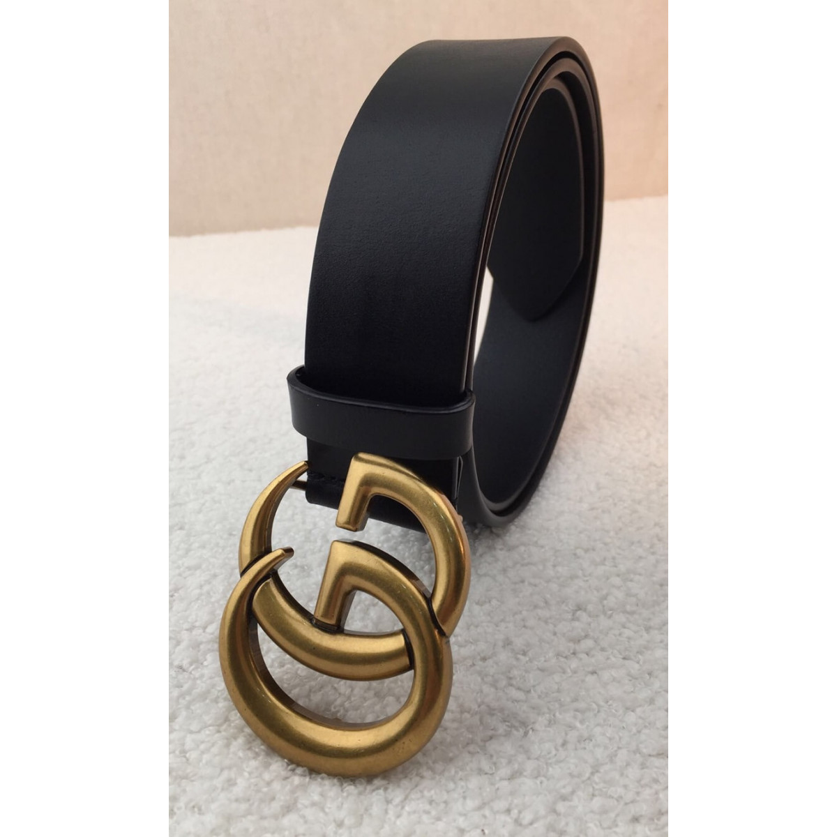 Gucci Leather Belt 40mm With Double G Brass Buckle 406831