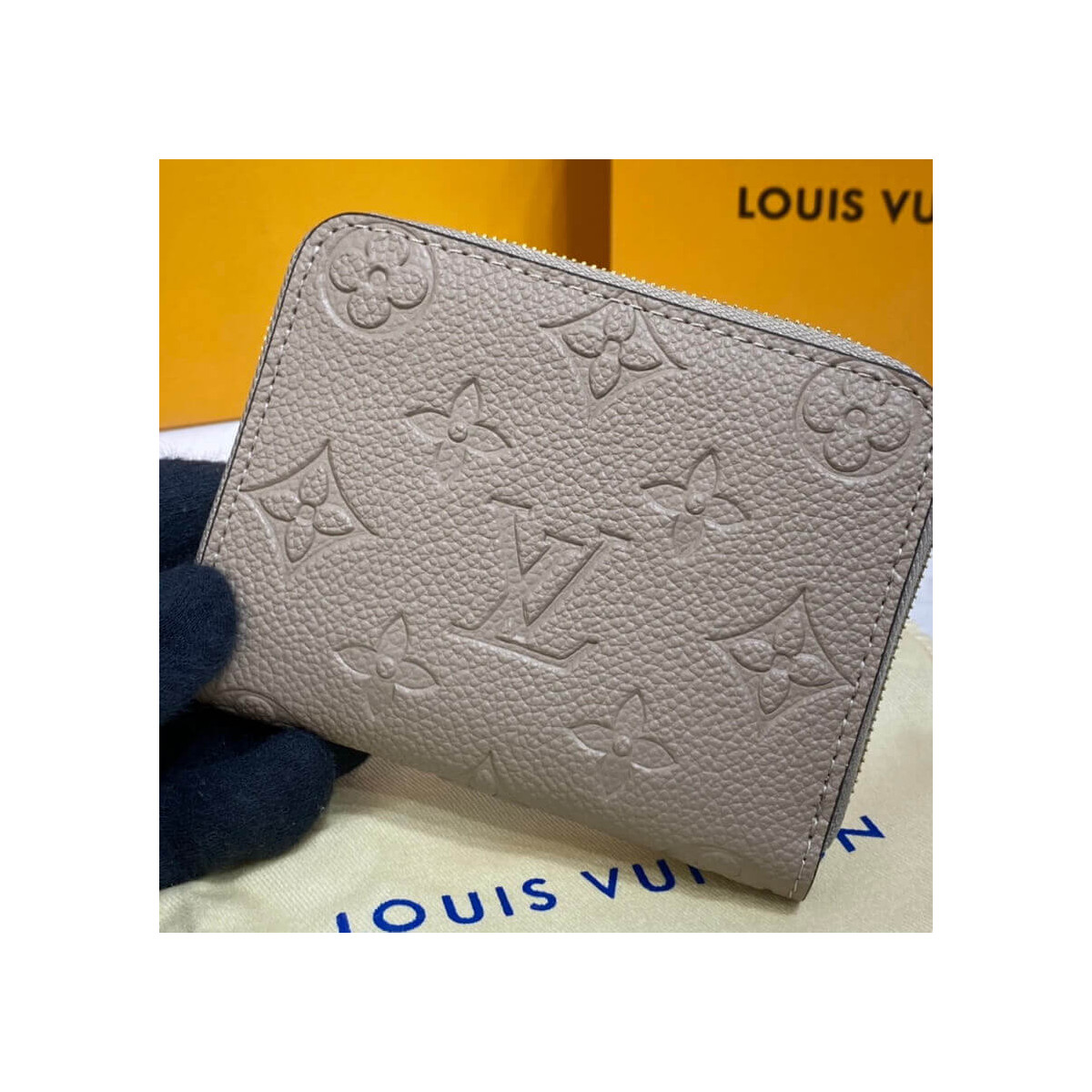 Louis Vuitton Monogram Empreinte Zippy Coin Purse Tourterelle