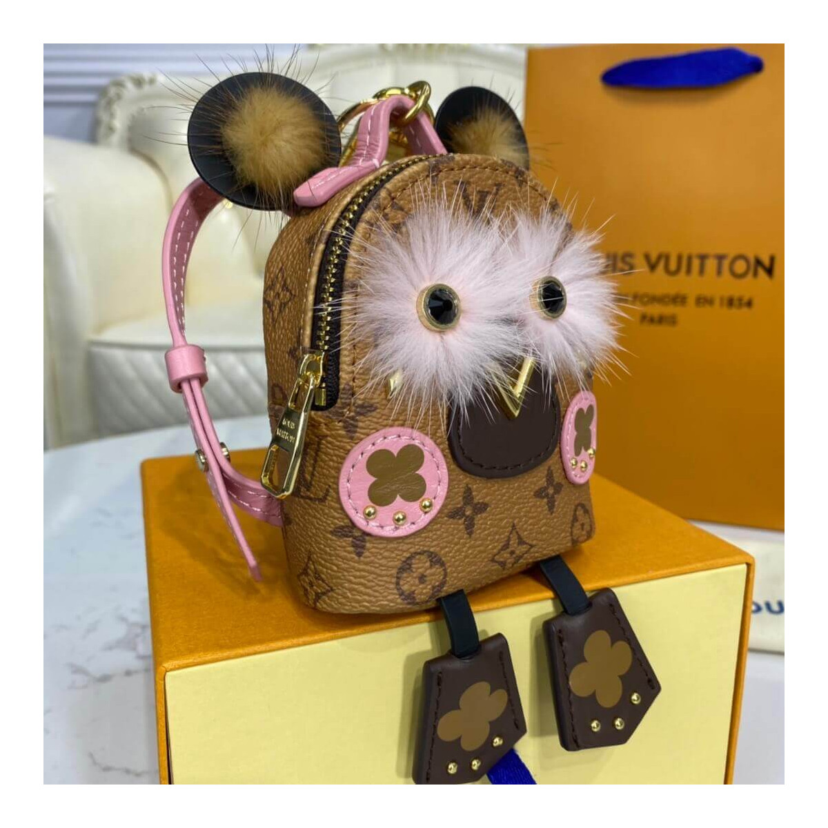 Louis Vuitton Palm Springs Bear Bag Charm and Key Holder M69552