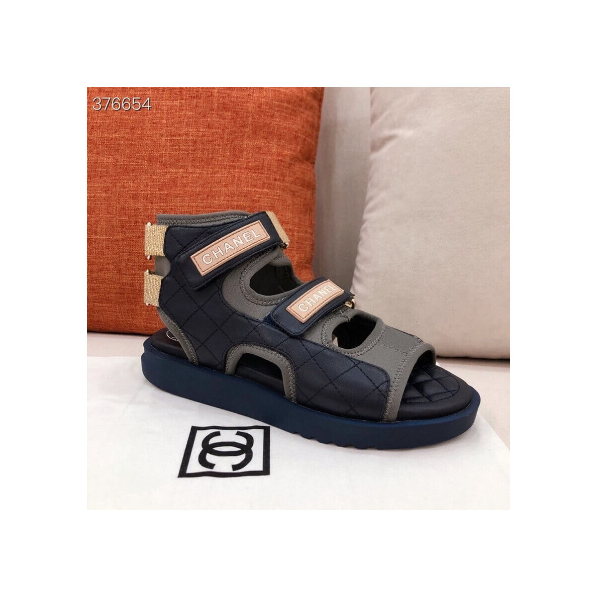 Chanel Goatskin with Fabric Sandals G37231