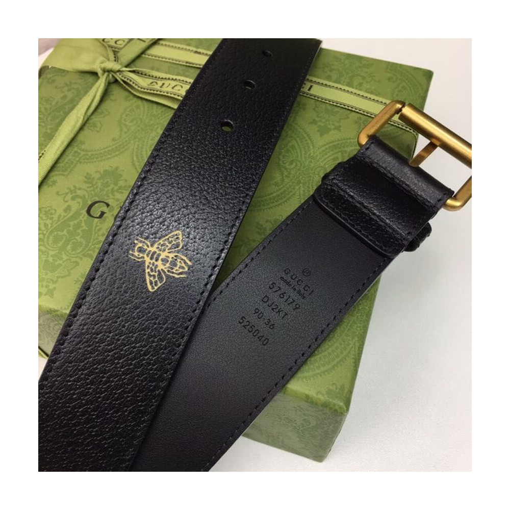 Gucci Calfskin Bees And Stars Print Belt 40mm 576179