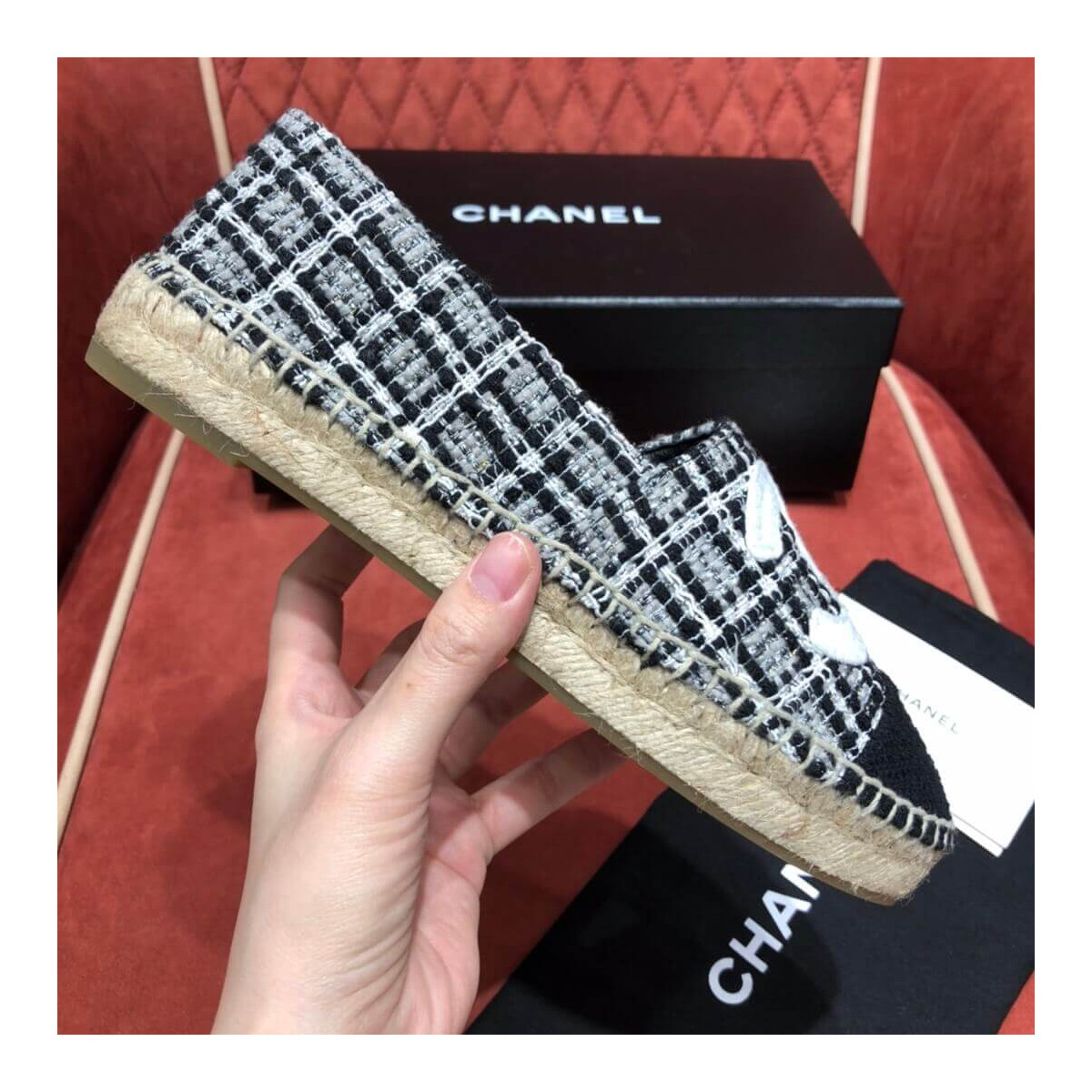 Chanel Tweed &amp; Grosgrain Espadrilles G29762