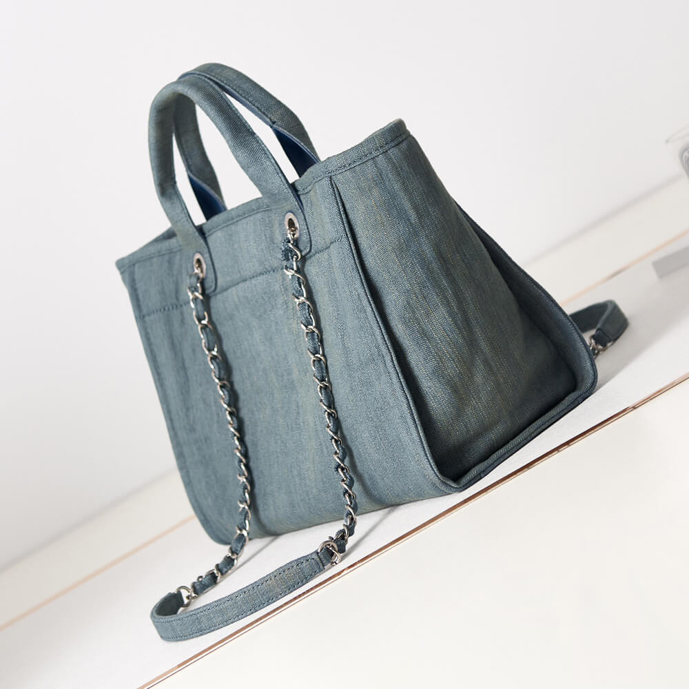 Chanel Deauville Small Shopping Bag AS3351 Denim Vintage Blue