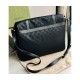 Gucci GG Guccissima Black Medium Nylon Messenger Bag 510334