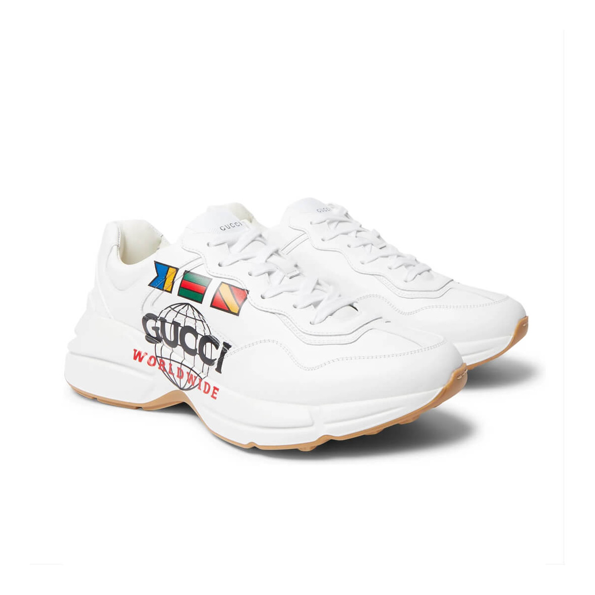 Gucci Rhyton Logo-Print Leather Trainers 550049