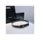 Saint Laurent Chain-Loop Narrow Belt With Square Buckle In Lacquered Python 640575