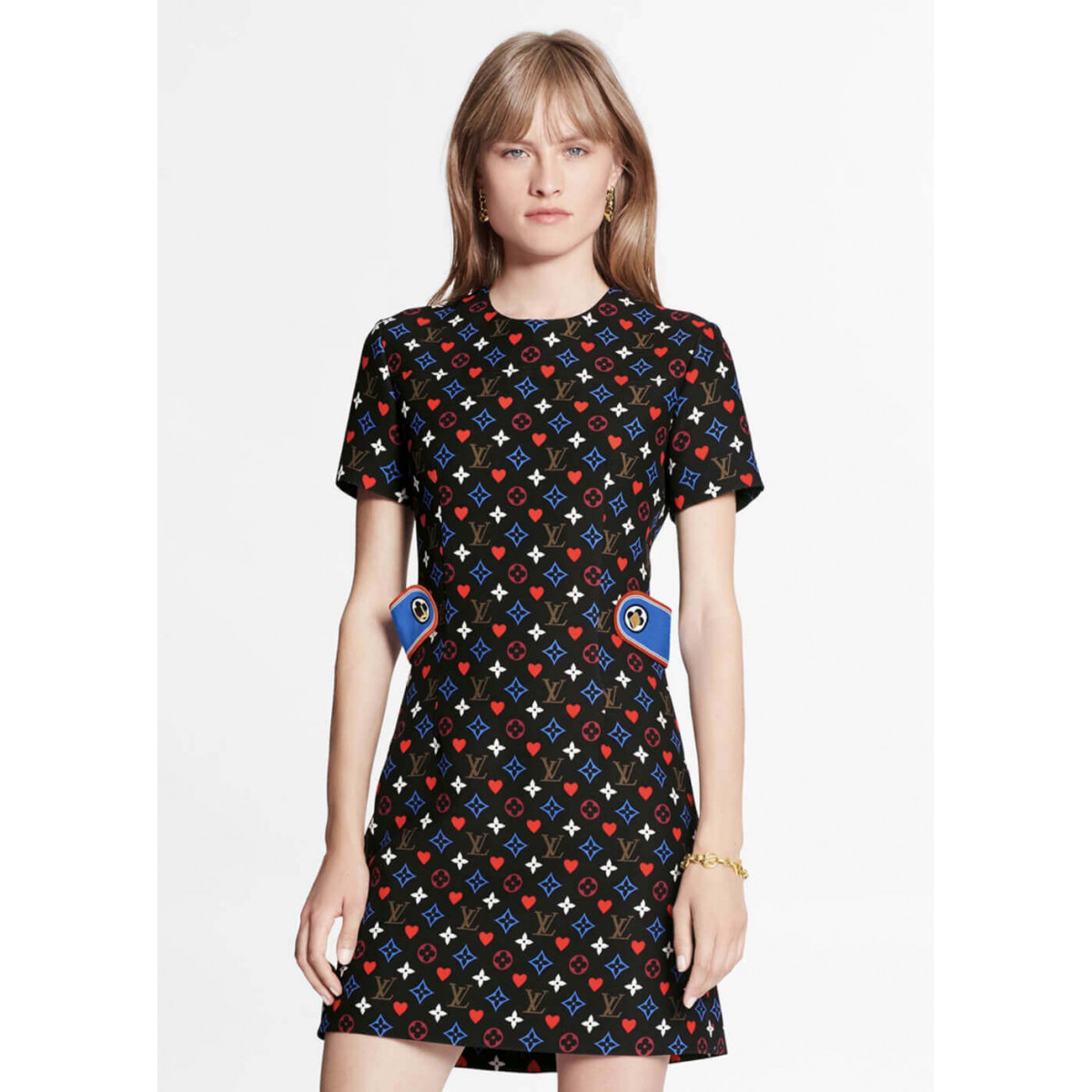 Louis Vuitton Game On Contrast Martingale Straight-Cut Dress