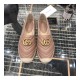 Gucci Chevron Leather Espadrille With Double G 551890 Dusty Pink