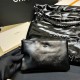 Chanel 22 Small Handbag Shiny Calfskin AS3260 Black with Black logo