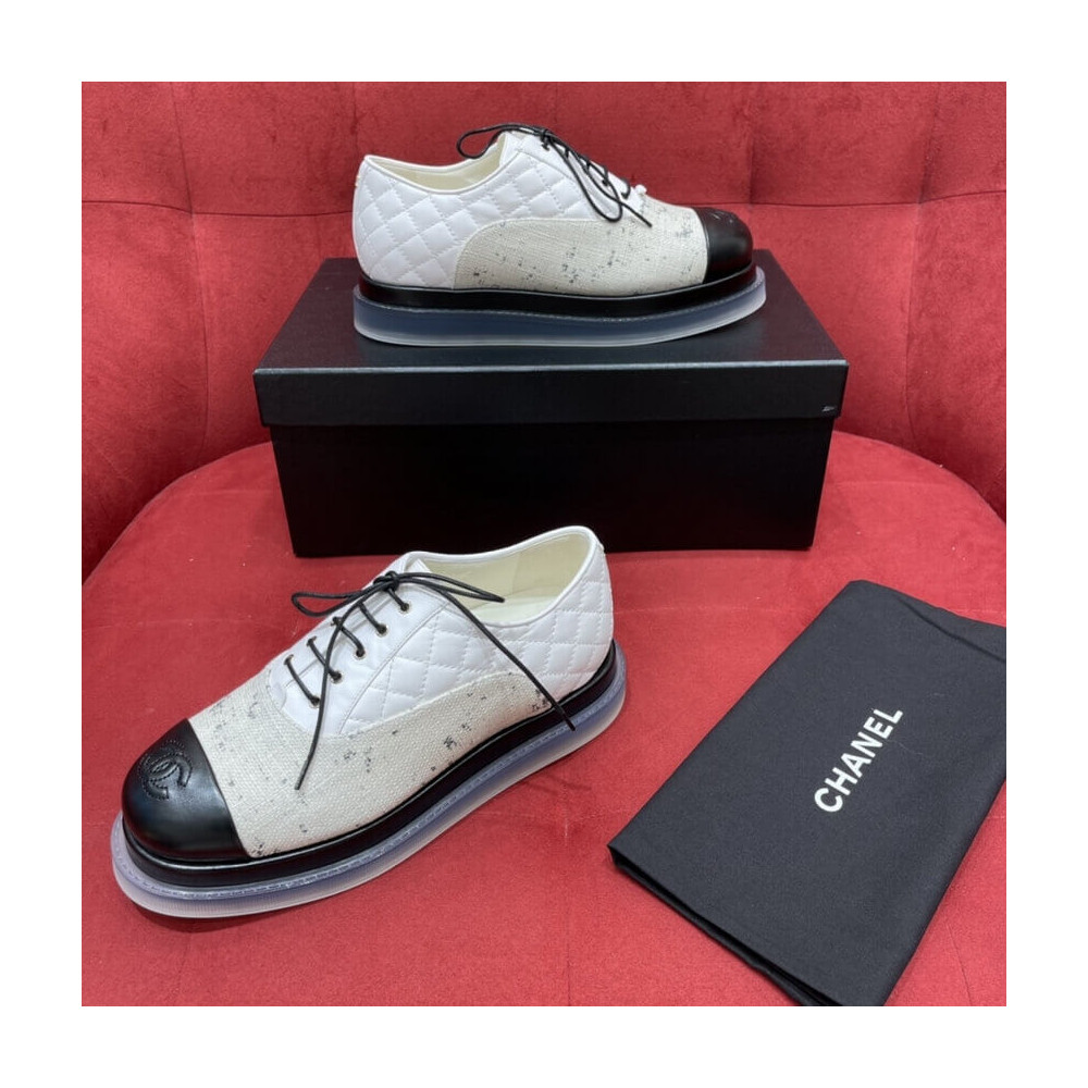 Chanel Calfskin Lace-Ups G37238 White