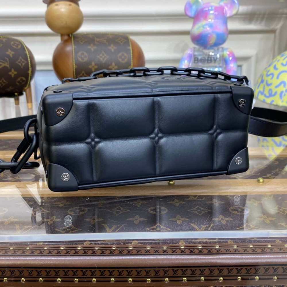 Louis Vuitton Puffy Leather Mini Soft Trunk M81611 Black