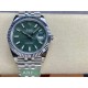 Rolex Datejust 41mm Green Motif Dial Jubilee Stainless Steel Automatic Fluted Bezel