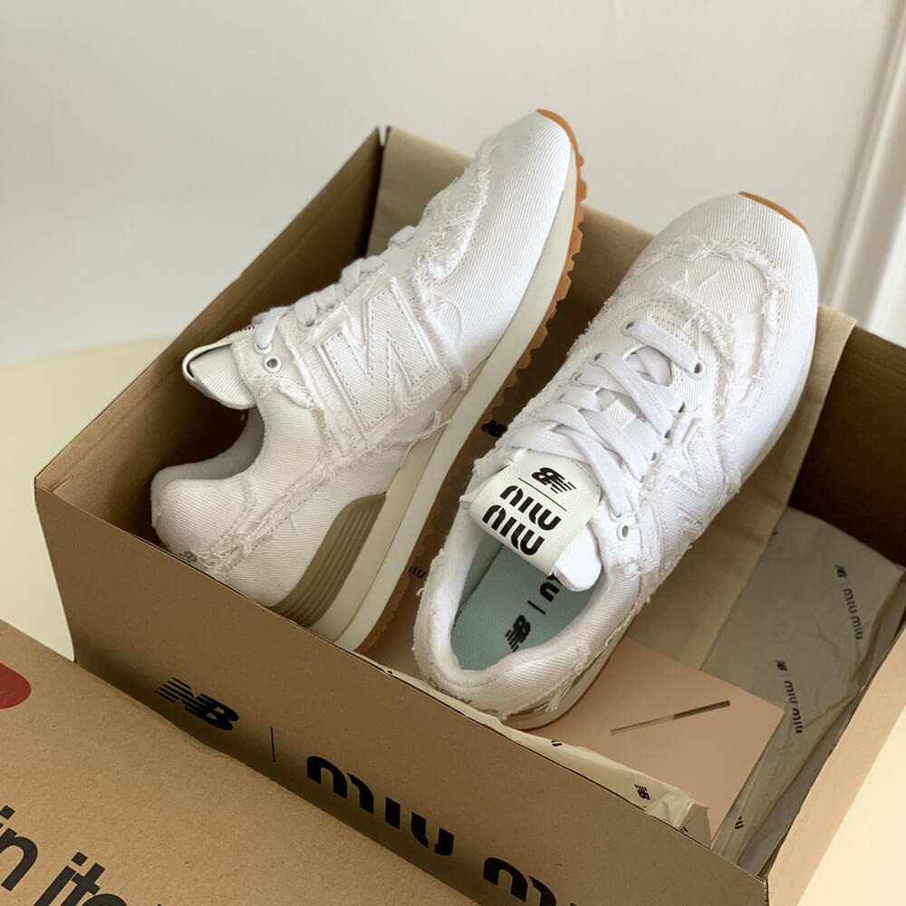 New Balance 574 x Miu Miu Denim Sneakers 5E765D