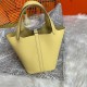 Hermes Picotin Lock Bag in Taurillon Clemence Limoncello