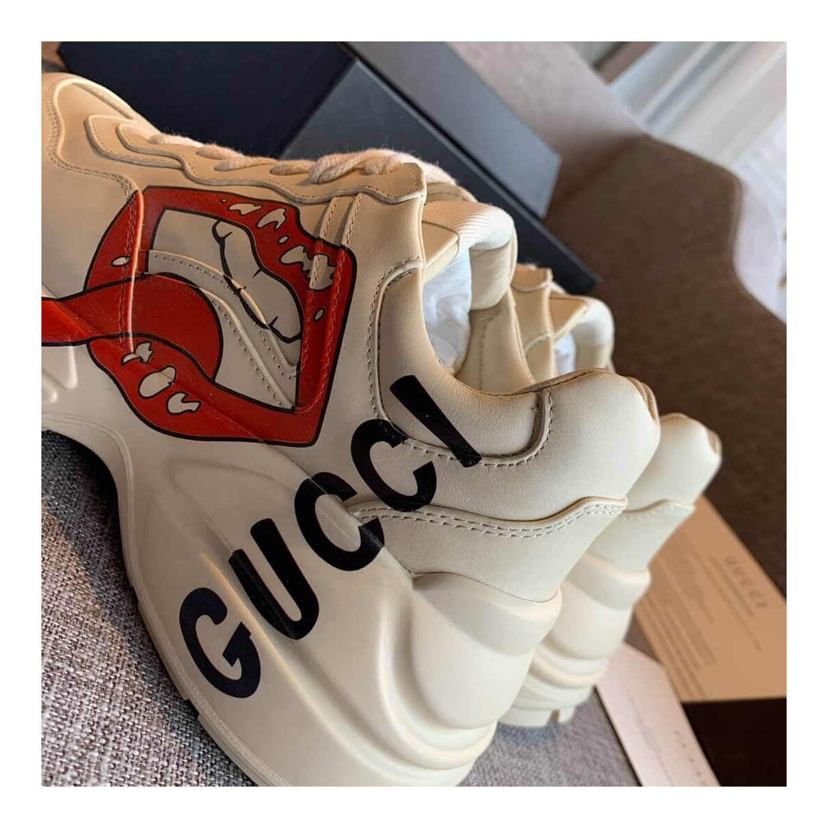 Gucci Rhyton Sneaker With Mouth Print 552093