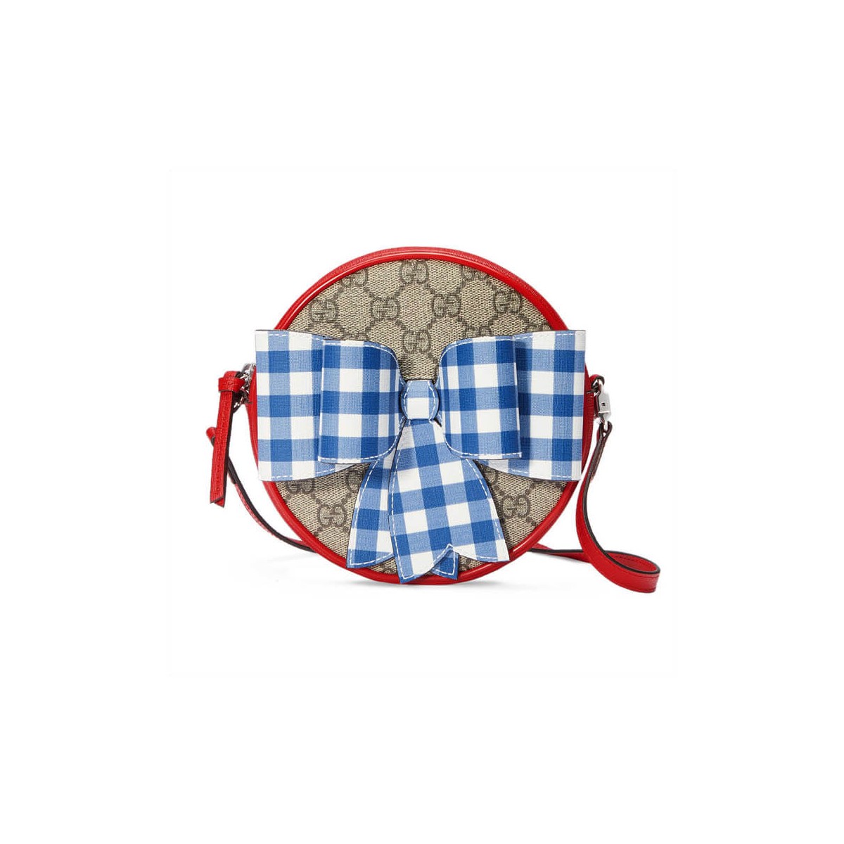 Gucci Children&#039;s Check Bow GG Messenger 478294 Red