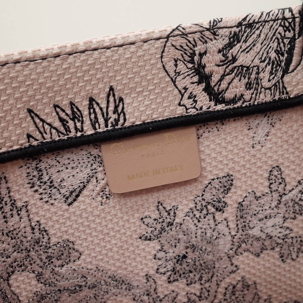 Christian Dior Book Tote Powder Pink Jardin Botanique Embroidery