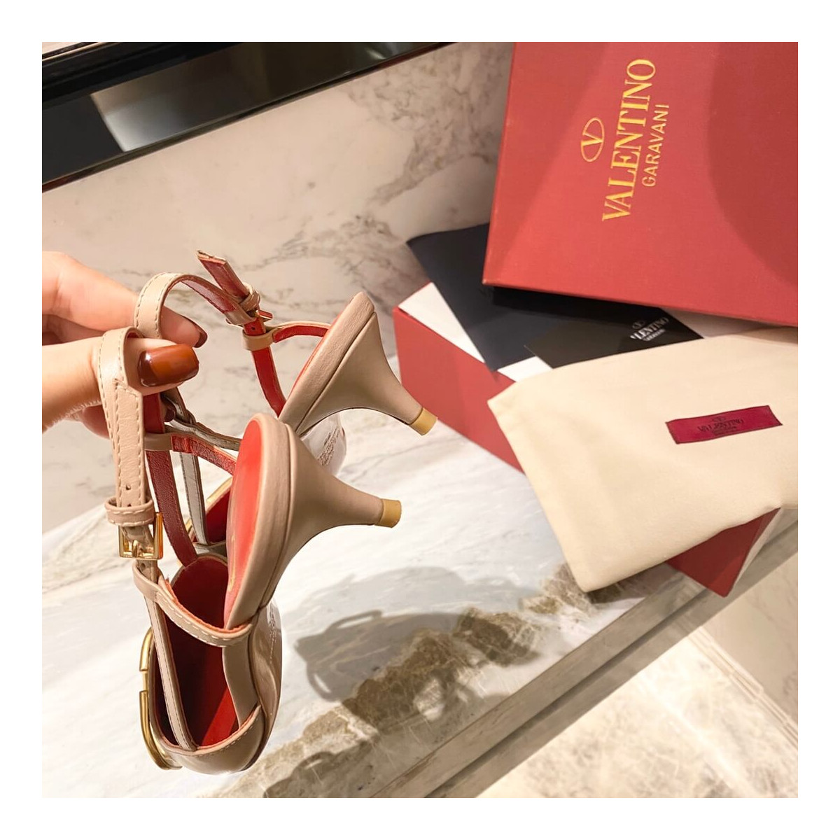 Valentino Garavani Vlogo Calfskin Slingback Pump 50mm SW2S0Q70