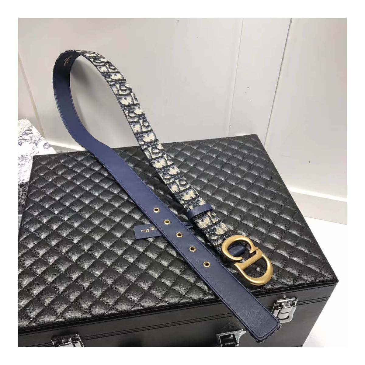 Christian Dior Saddle Belt Oblique Jacquard 30mm B0043