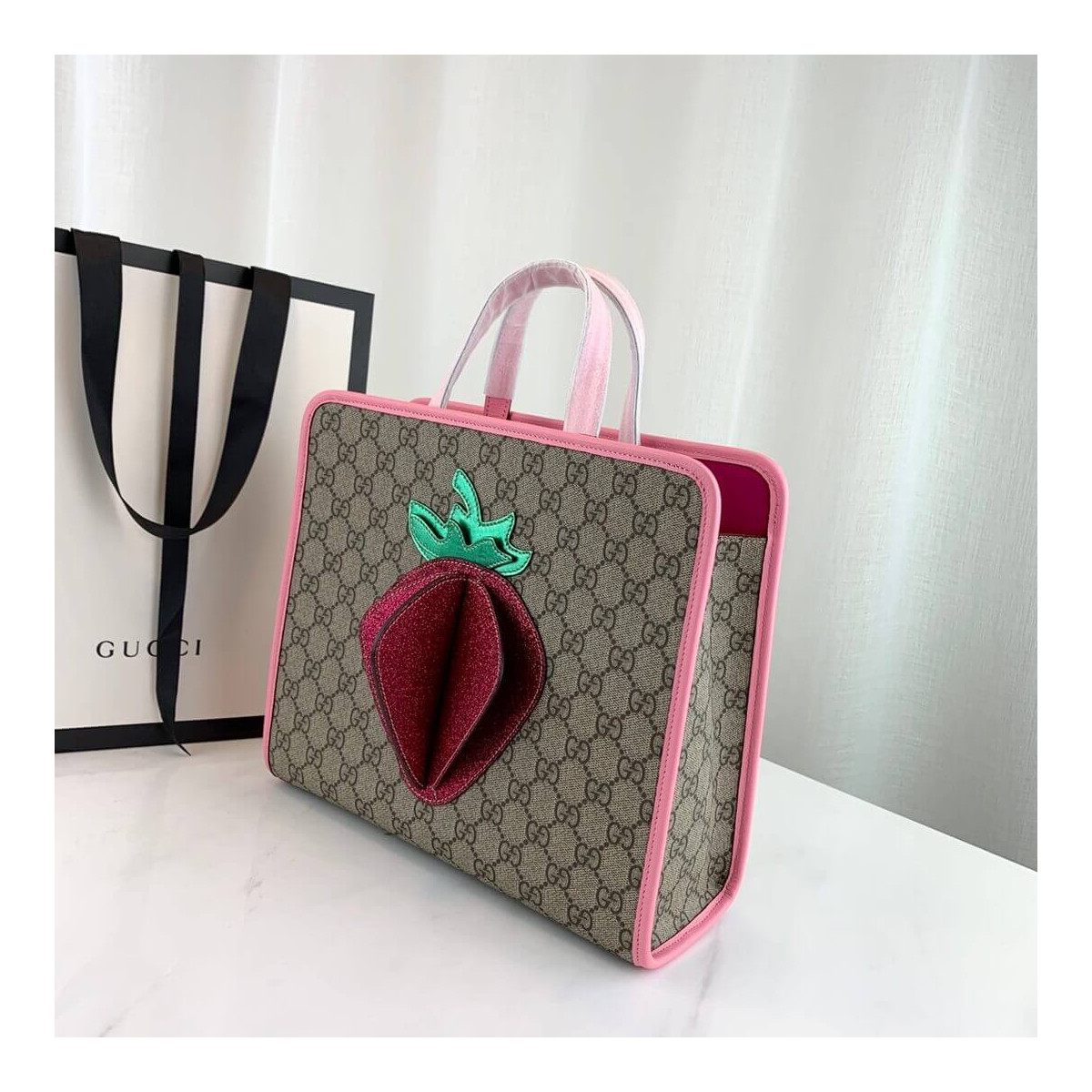 Gucci Children&#039;s GG 3-D Strawberry Tote 630589