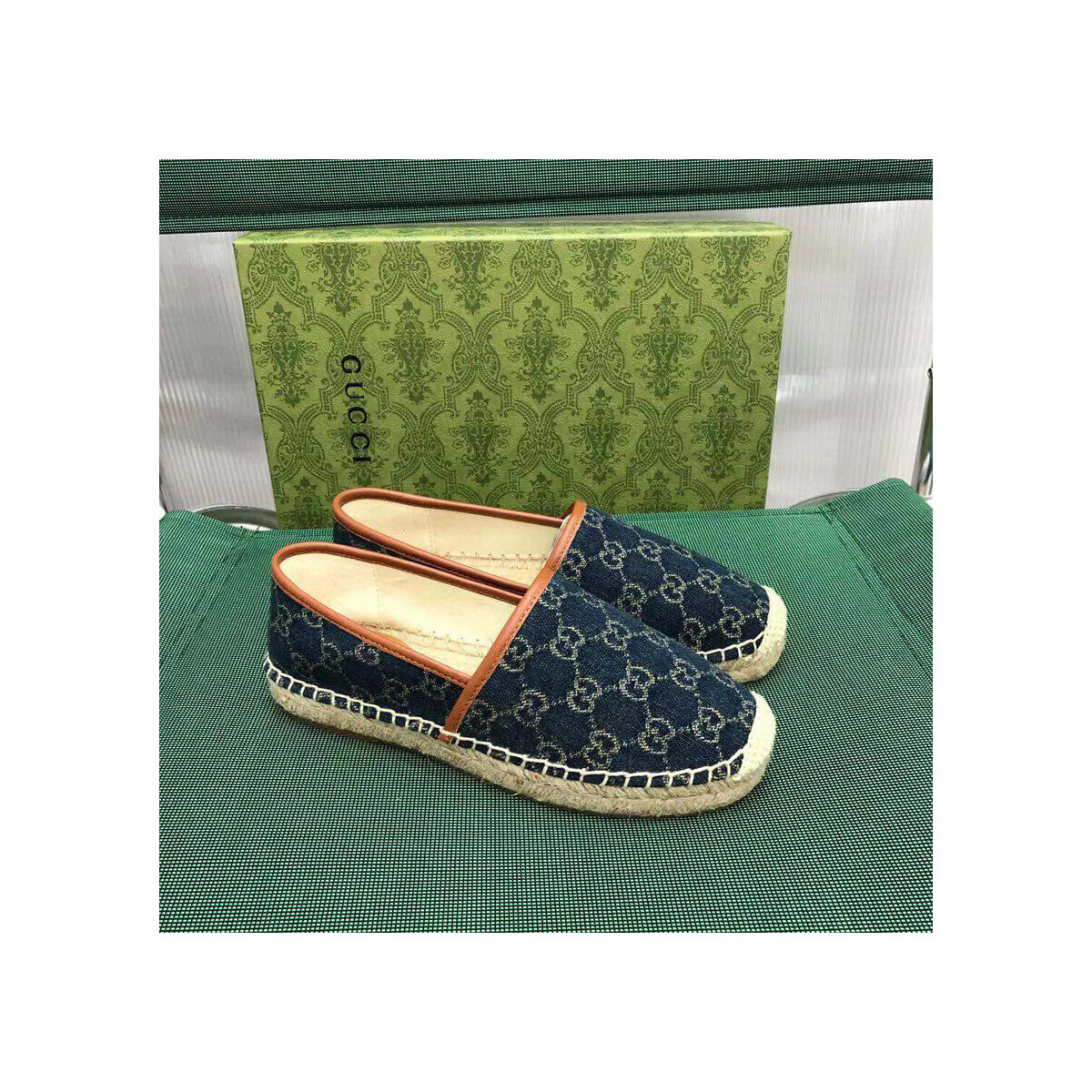 Gucci Jacquard GG Denim Espadrille 580877