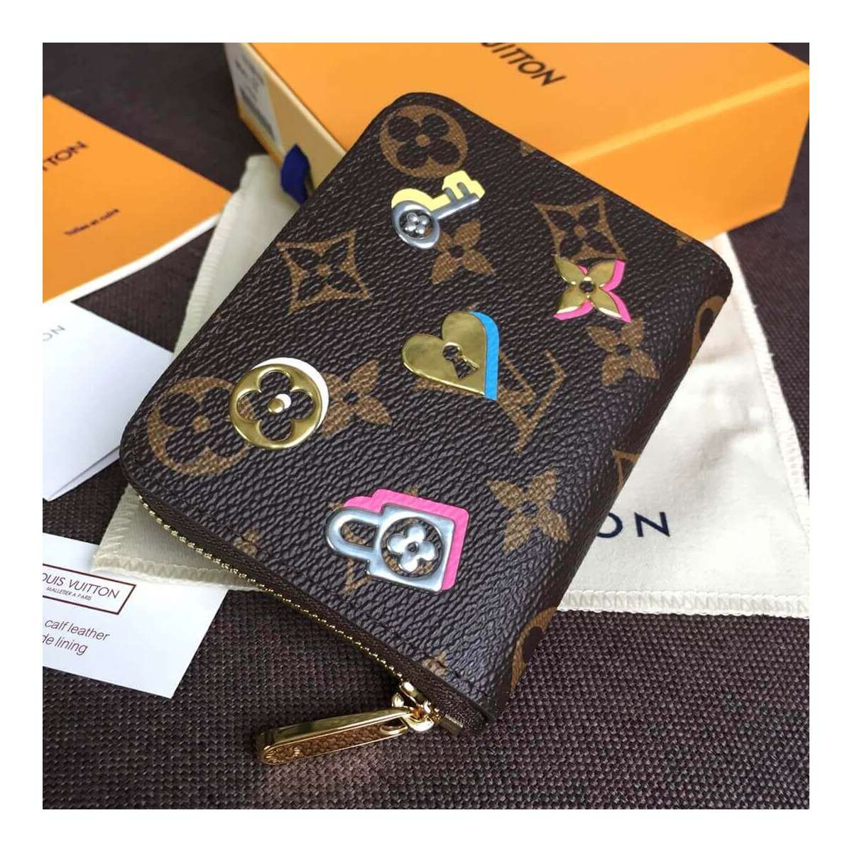 Louis Vuitton Monogram Canvas Love Lock Zippy Coin Purse M64118