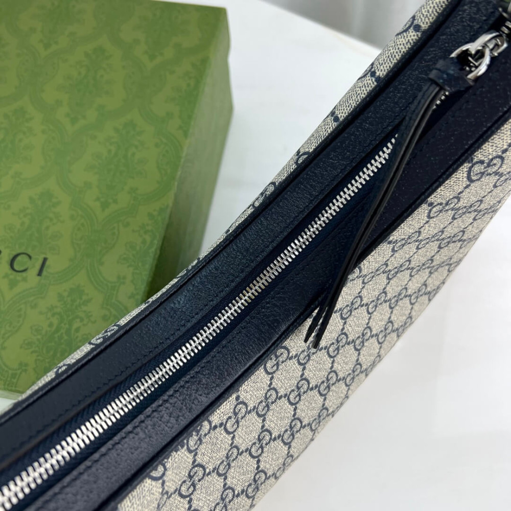 Gucci GG Supreme Attache Medium Shoulder Bag 702823 Blue