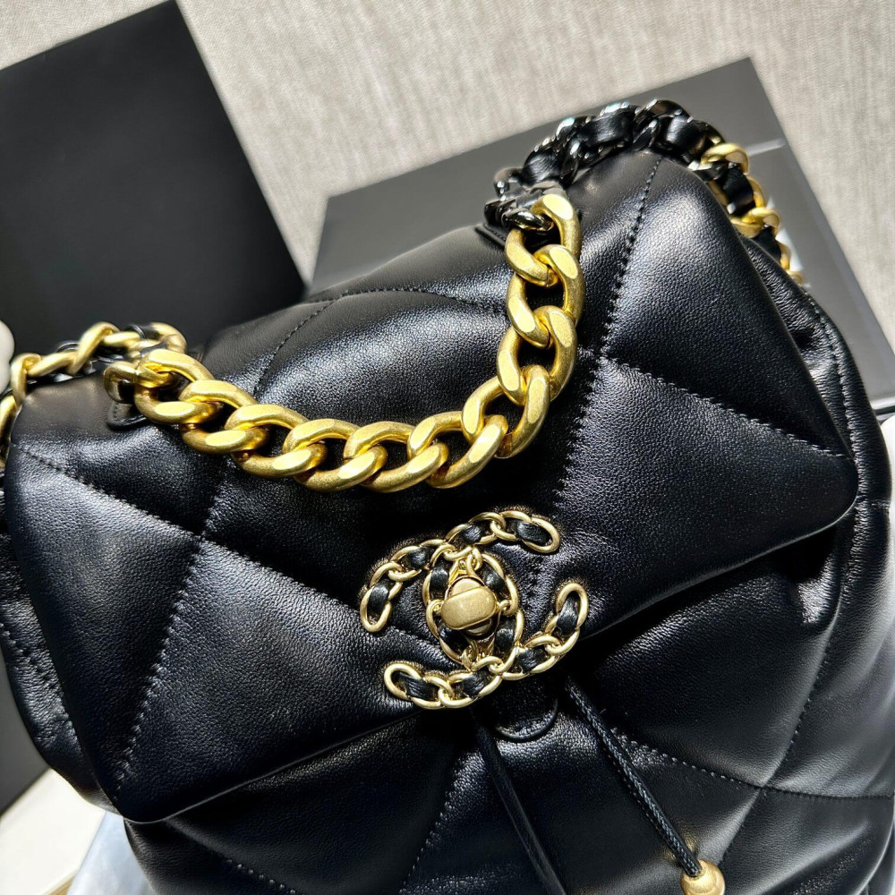 Chanel 19 Backpack Black Quilted Lambskin AS4223