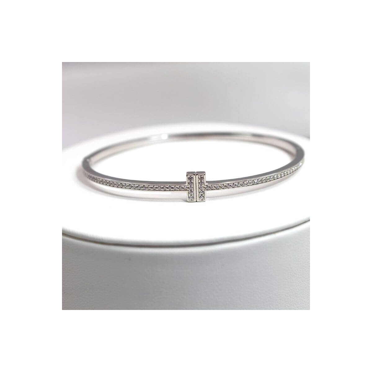 Tiffany &amp; Co T1 Diamond Hinged Wire Bangle 10622