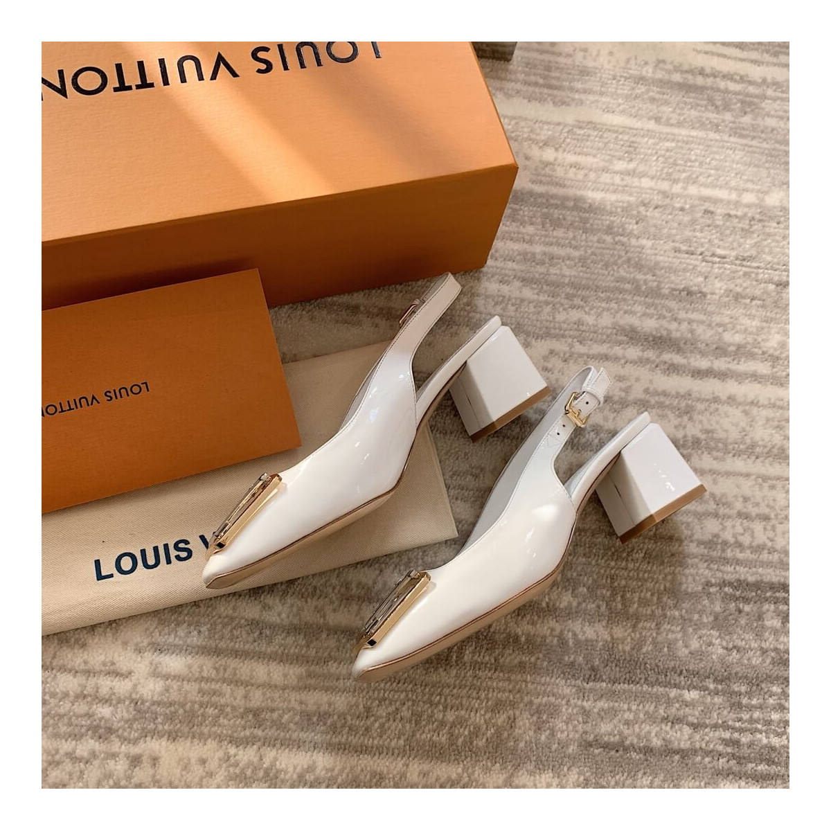 Louis Vuitton 5.5cm Madeleine Slingback Pump 1A646Z White