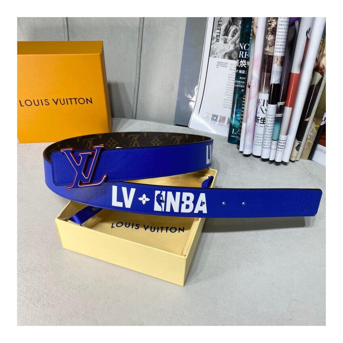 LV x NBA LV 3 Steps 40MM Reversible Belt MP278V